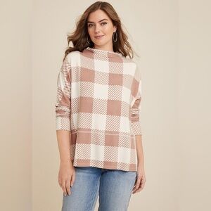 Maurices Sylvan Plaid Tunic Top Long Sleeve Soft Women’s Size Large NWT
